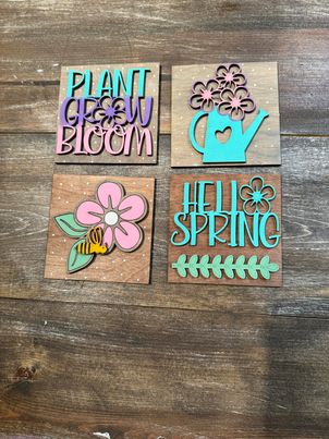 3D Interchangeable Square INSERTS - Easter and Spring