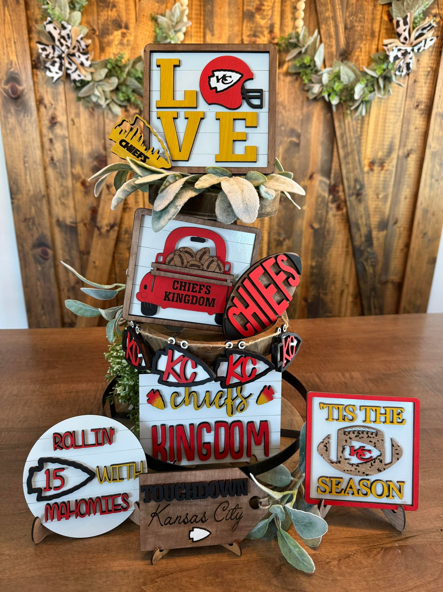 3D Tiered Tray Decor - KC Chiefs