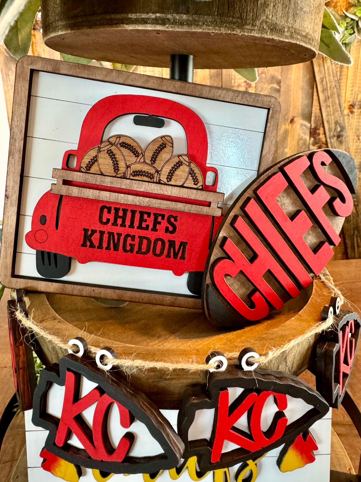 3D Tiered Tray Decor - KC Chiefs