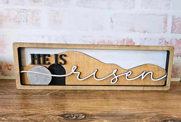 3D He is Risen Empty Tomb Rectangle