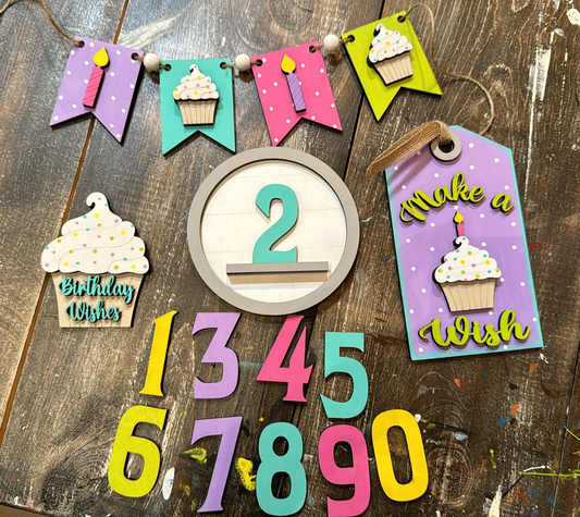 3D Tiered Tray Decor - Birthday Wishes