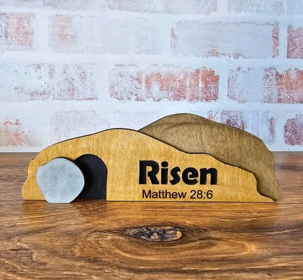 3D Decor He is Risen Empty Tomb