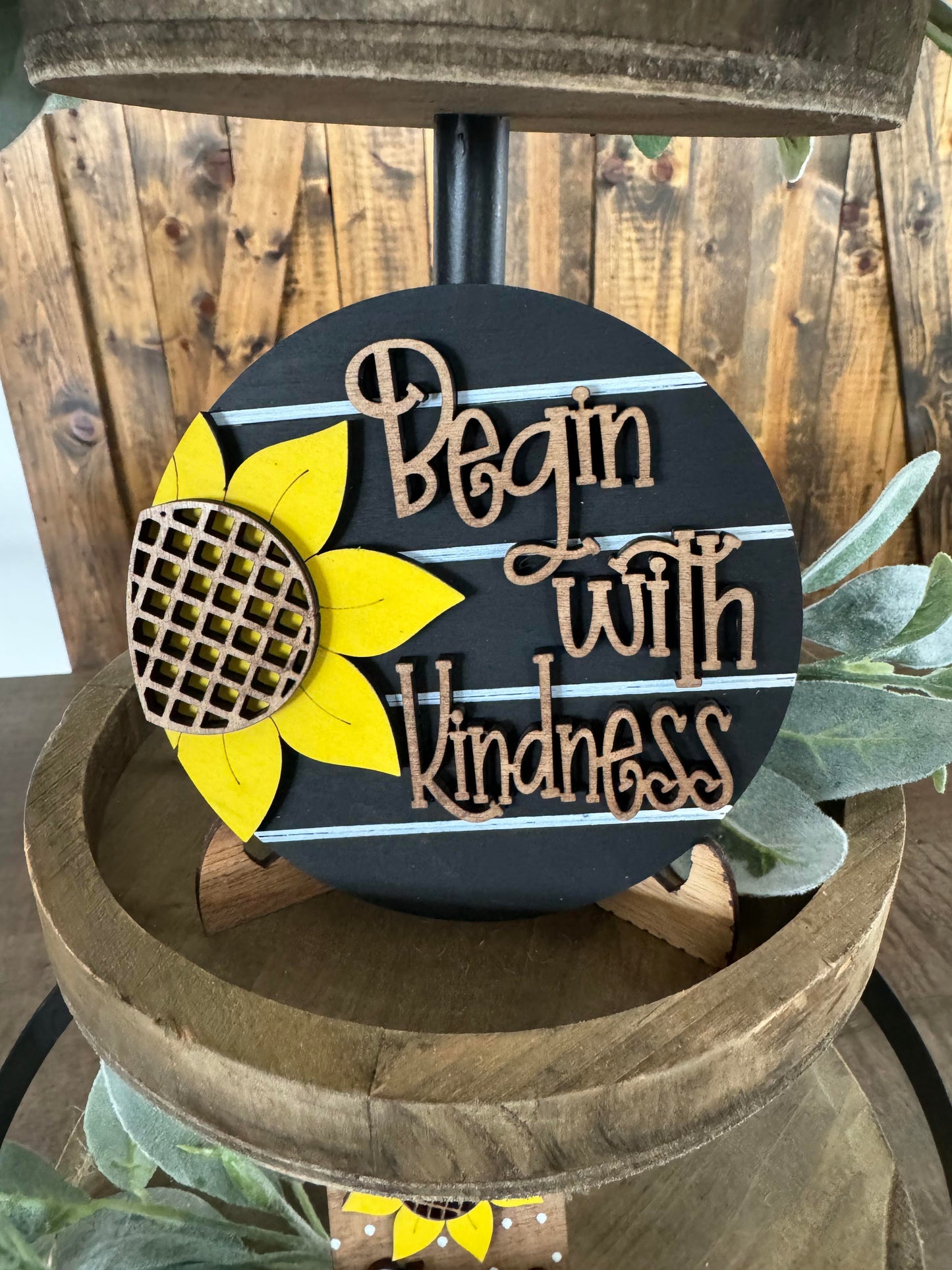 3D Tiered Tray Decor - Sunflower you are my sunshine