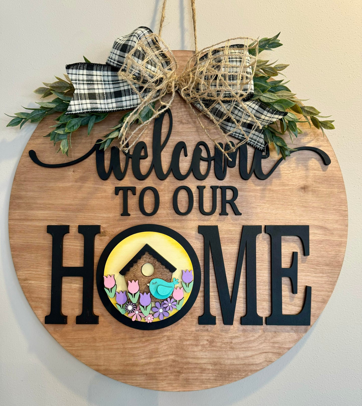 3D Interchangeable Doorhanger Welcome to our Home BASE