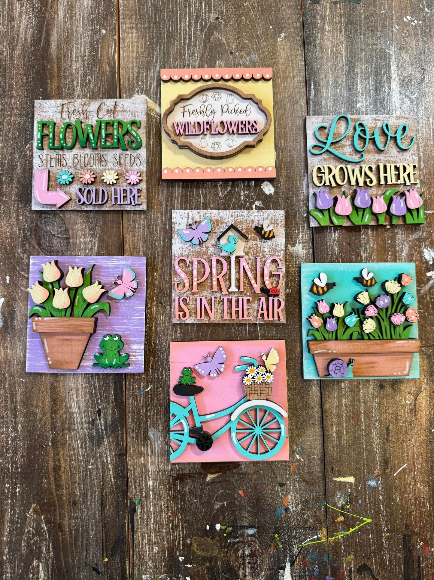 3D Interchangeable Square INSERTS - Easter and Spring