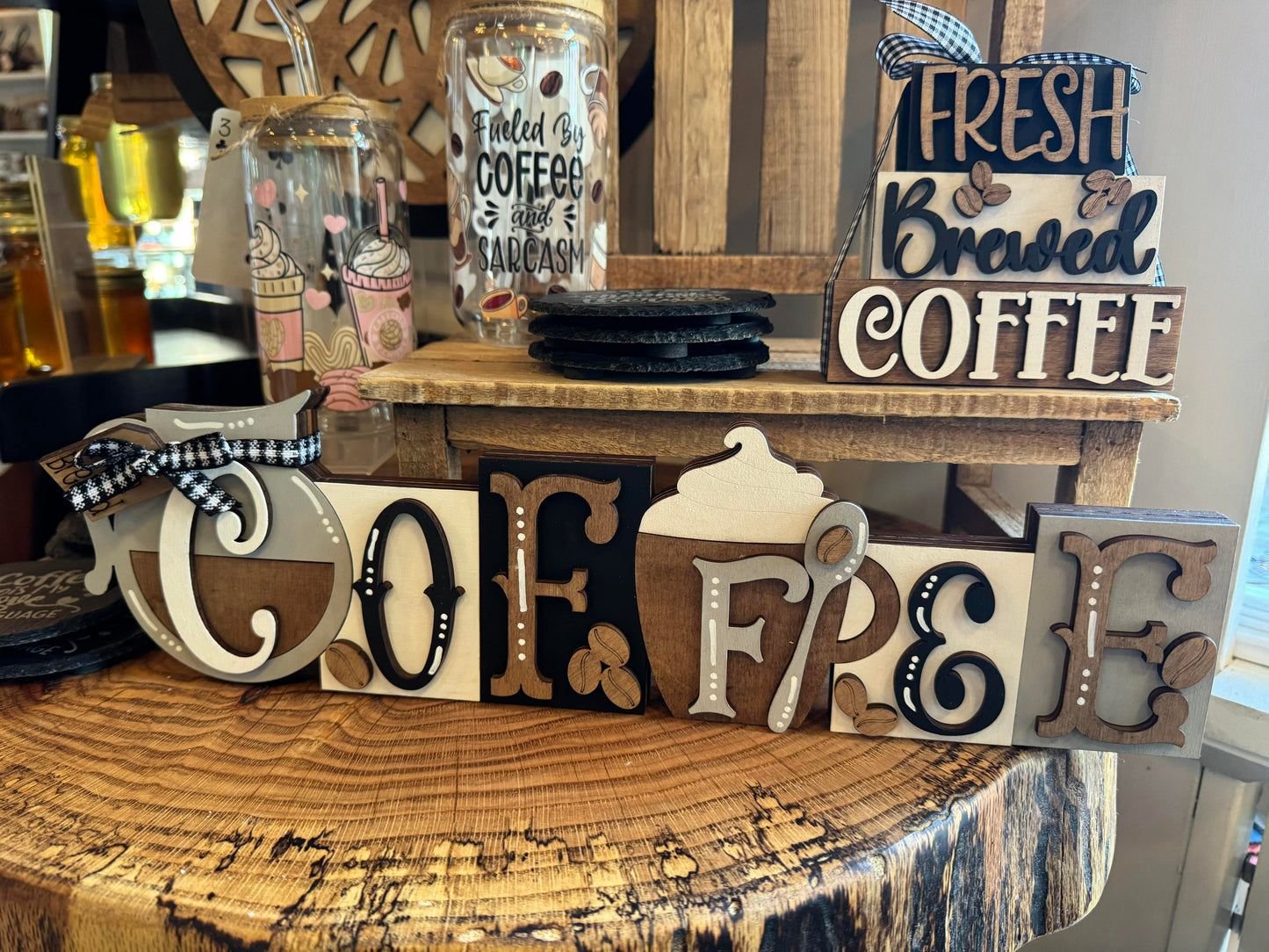 3D Standing Coffee Display