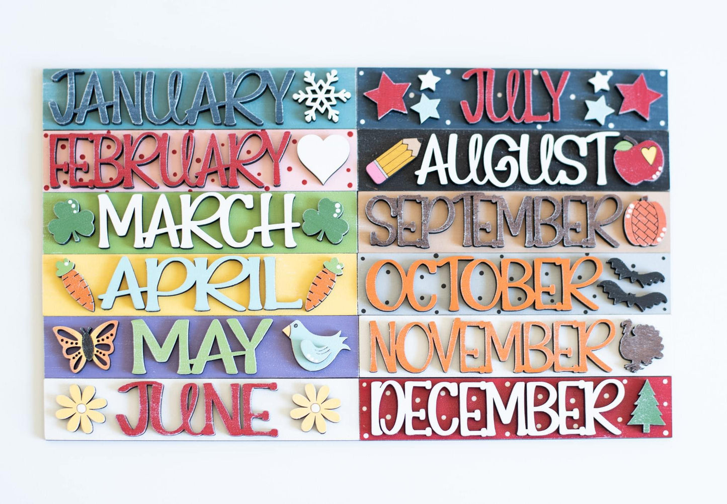 3D Interchangeable Seasonal Street Post Monthly Insert WHOLE SET