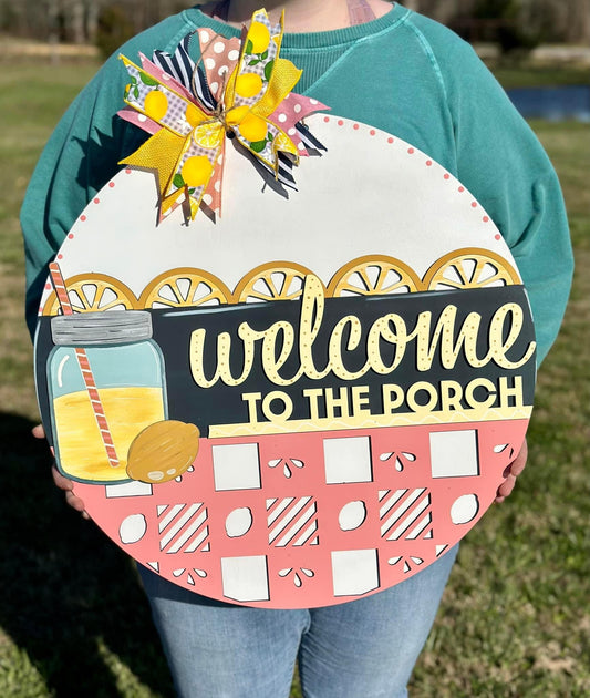 3D Door hanger - Welcome to the porch with Lemonade