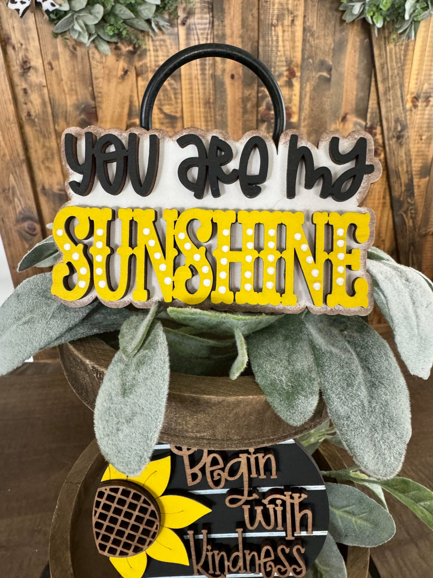 3D Tiered Tray Decor - Sunflower you are my sunshine