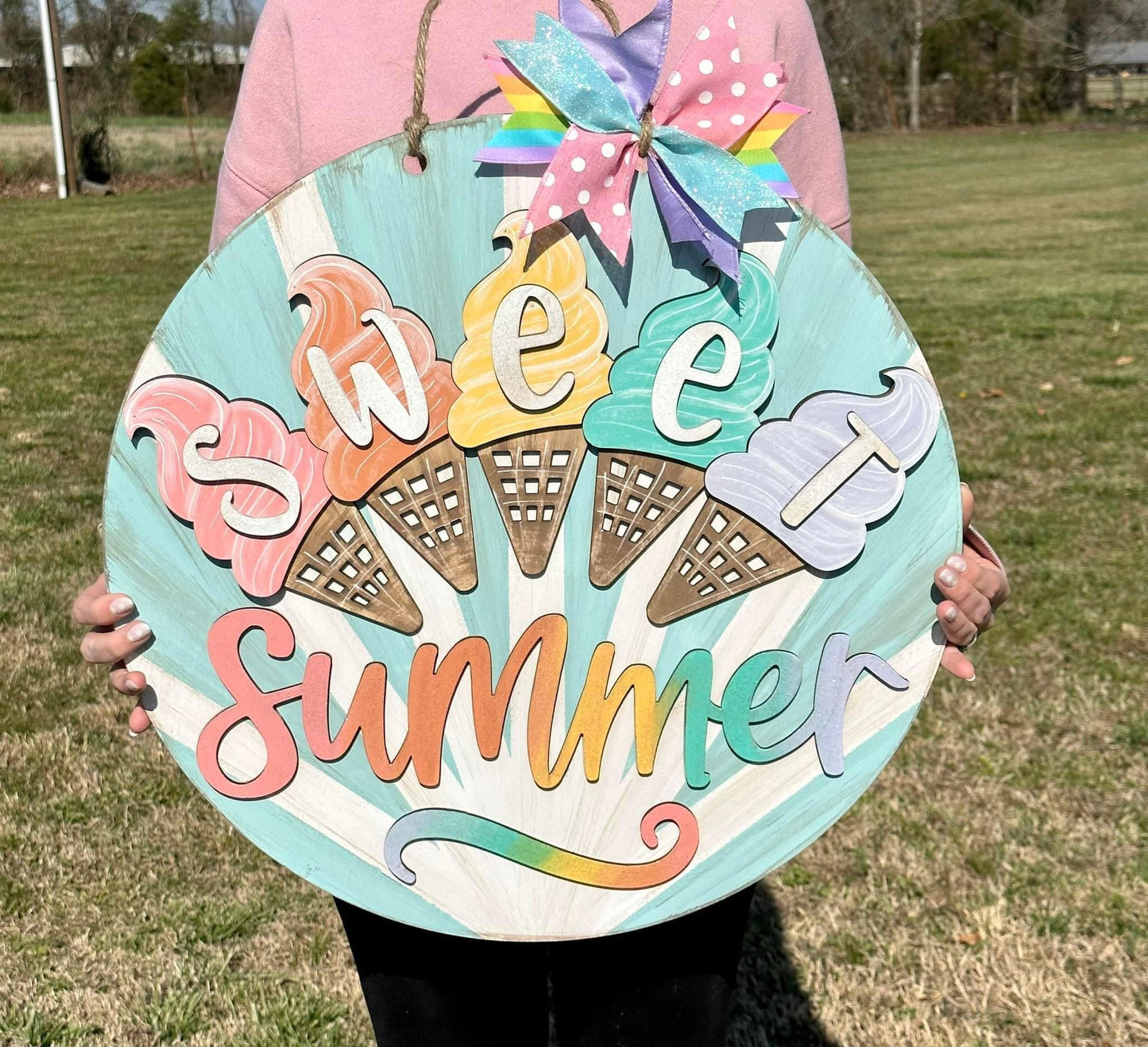 3D Door hanger - Sweet Summer with Ice Cream Cones