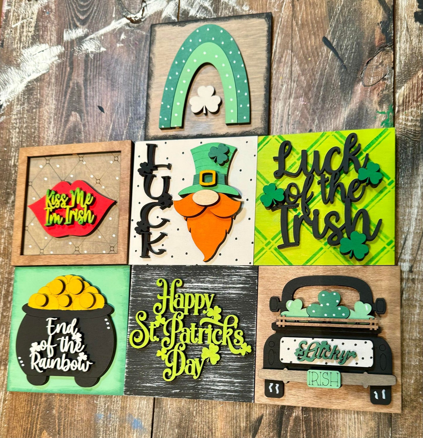 3D Interchangeable Square INSERTS - St Patrick's Day & Cinco De Mayo