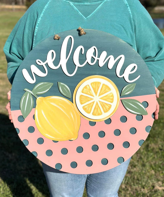 3D Door hanger - Welcome with Lemons