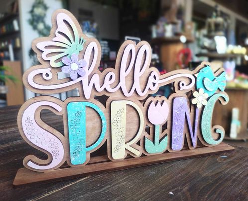 3D Standing Hello Spring Display