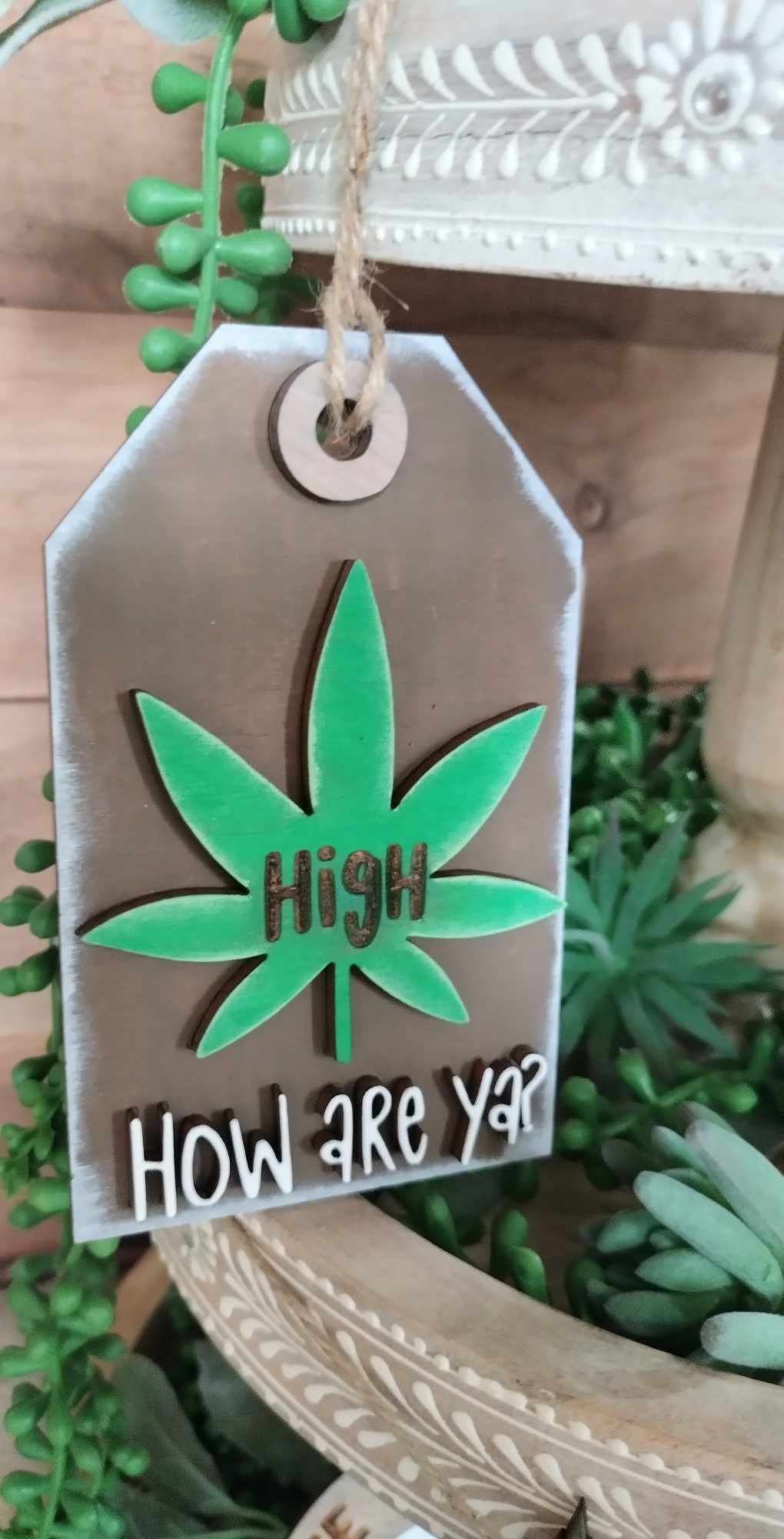 3D Tiered Tray Decor - Cannabis