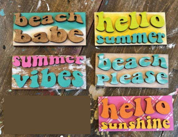 3D Interchangeable MINI Rectangle INSERTS ONLY - Mini Summer