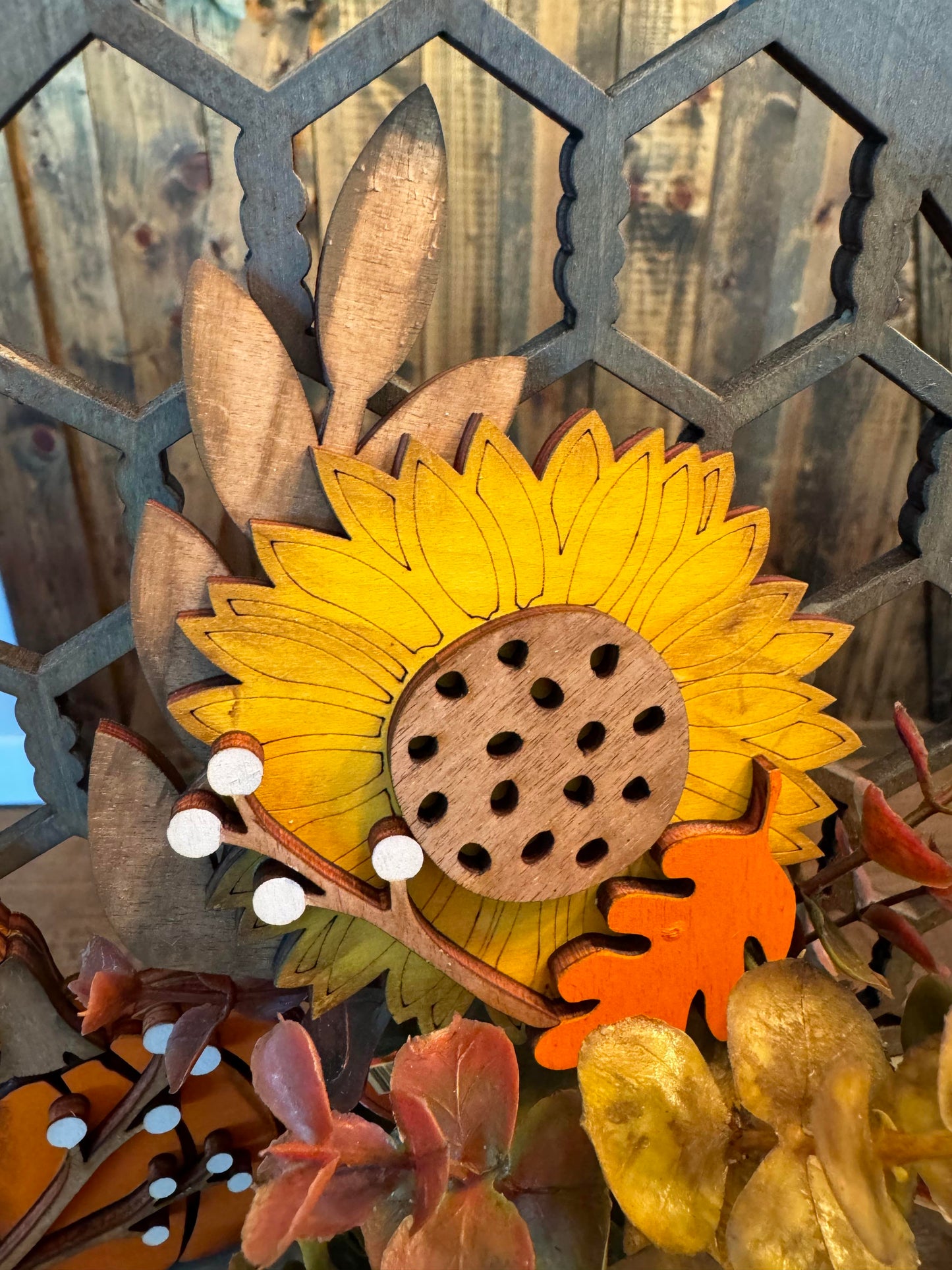 3D Tiered Tray Decor - Pumpkin Sunflower