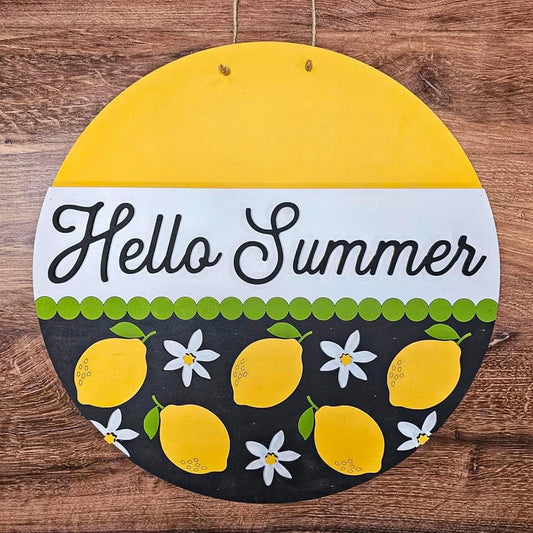 3D Door hanger - Hello Summer with Lemons