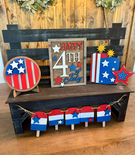 3D Tiered Tray Decor - Happy 4th of July