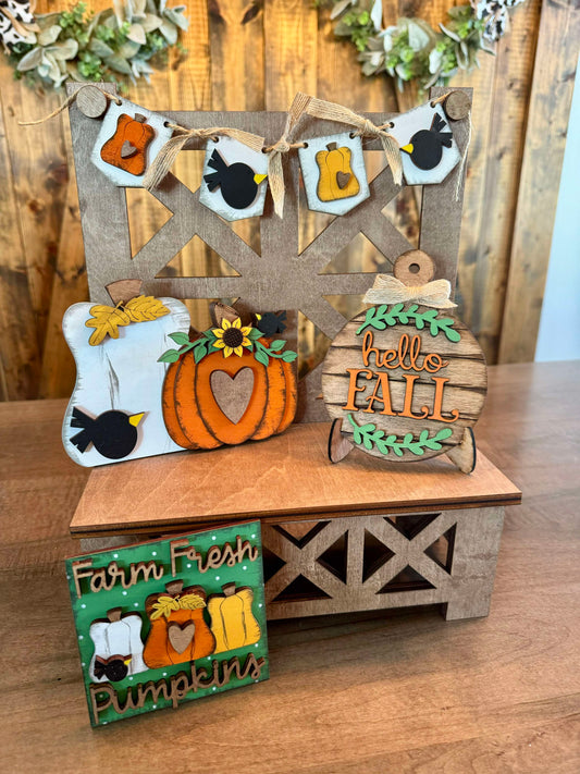 3D Tiered Tray Decor - Farm Fresh Pumpkins