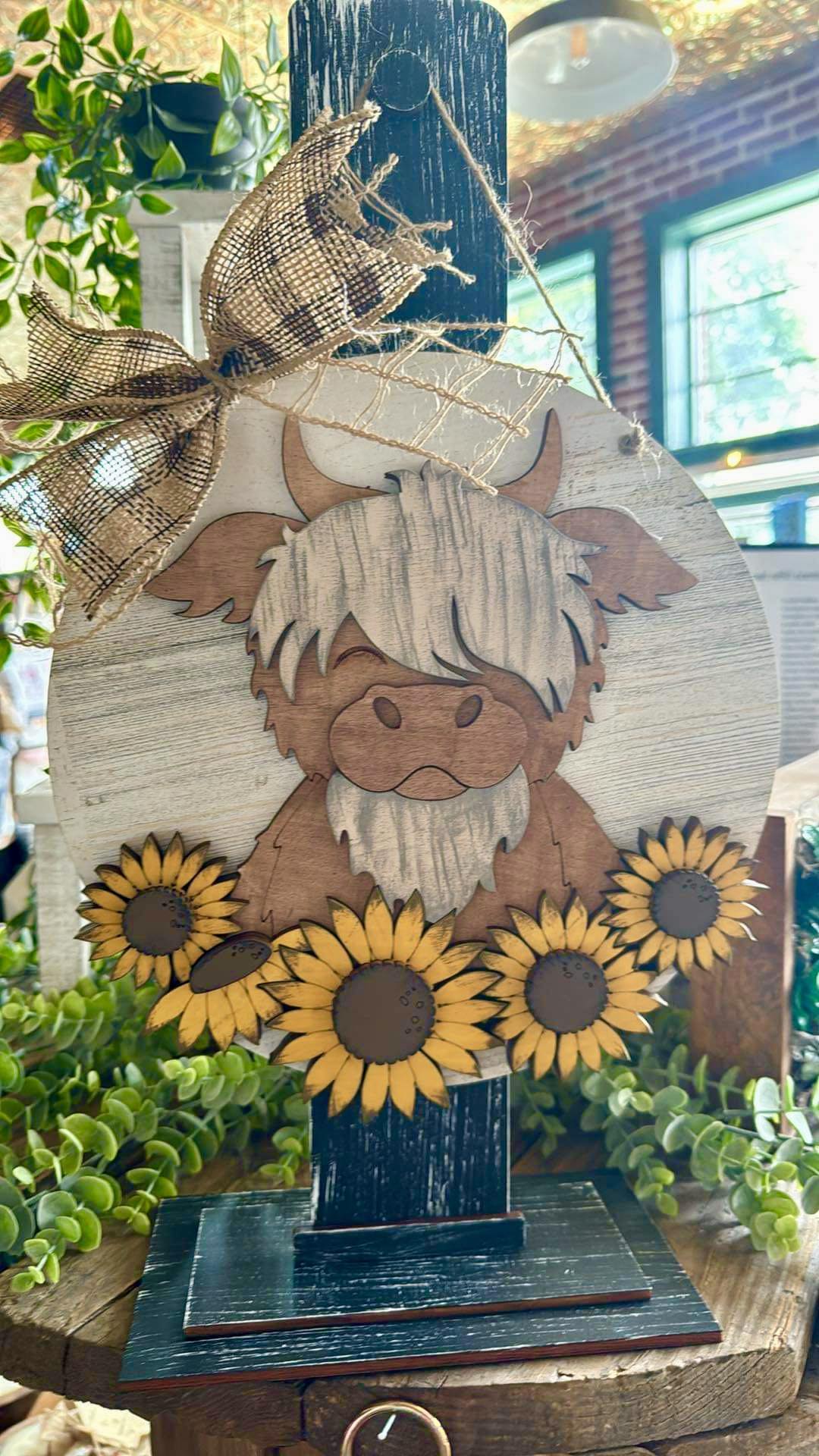 3D Mini hanger - Cow with Sunflowers