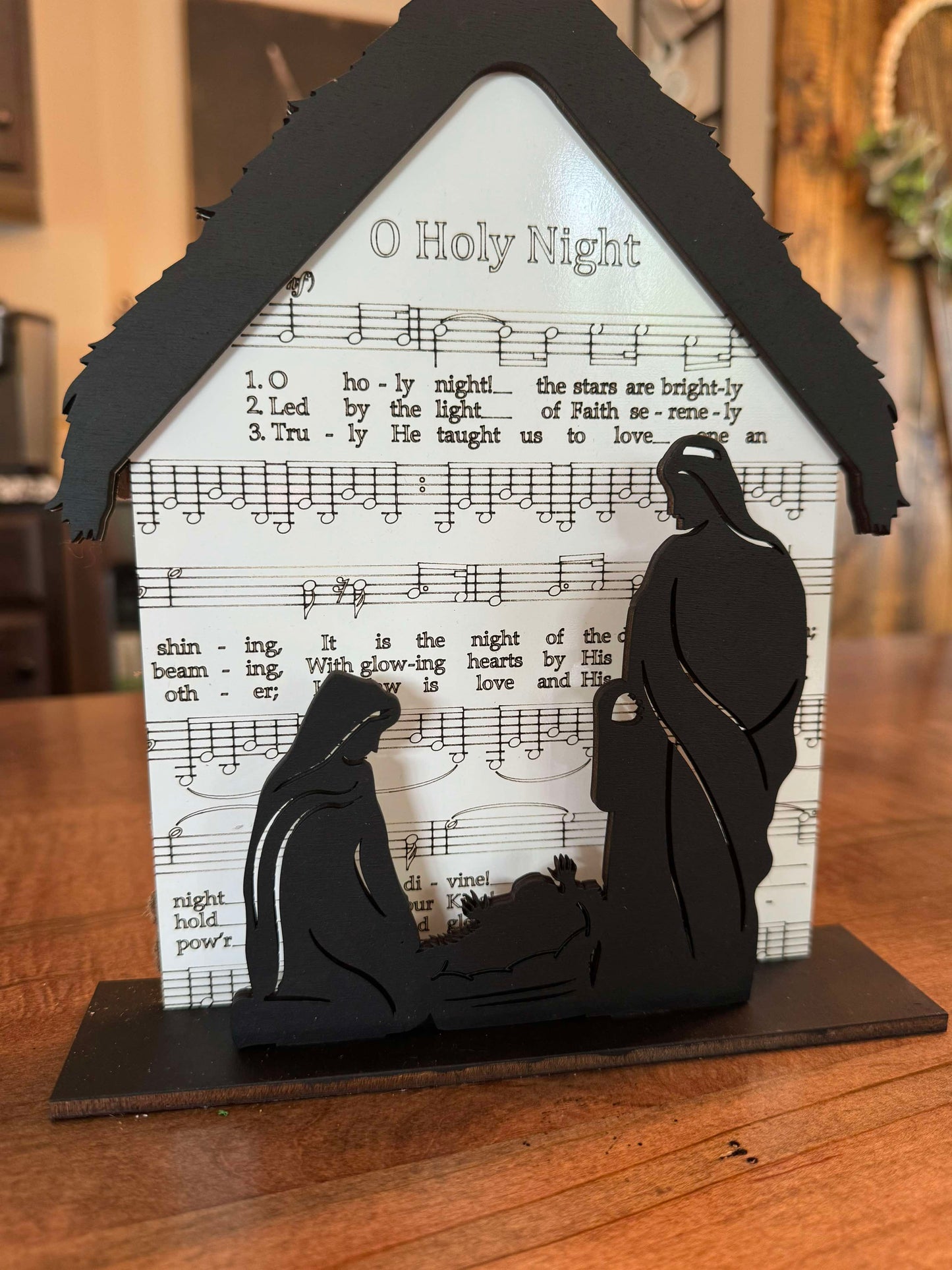 3D Standing O Holy Night Manger