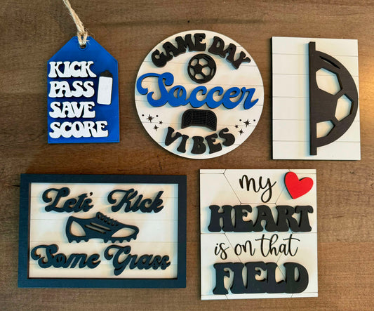 3D Tiered Tray Decor - Soccer - Game Day Soccer Vibes