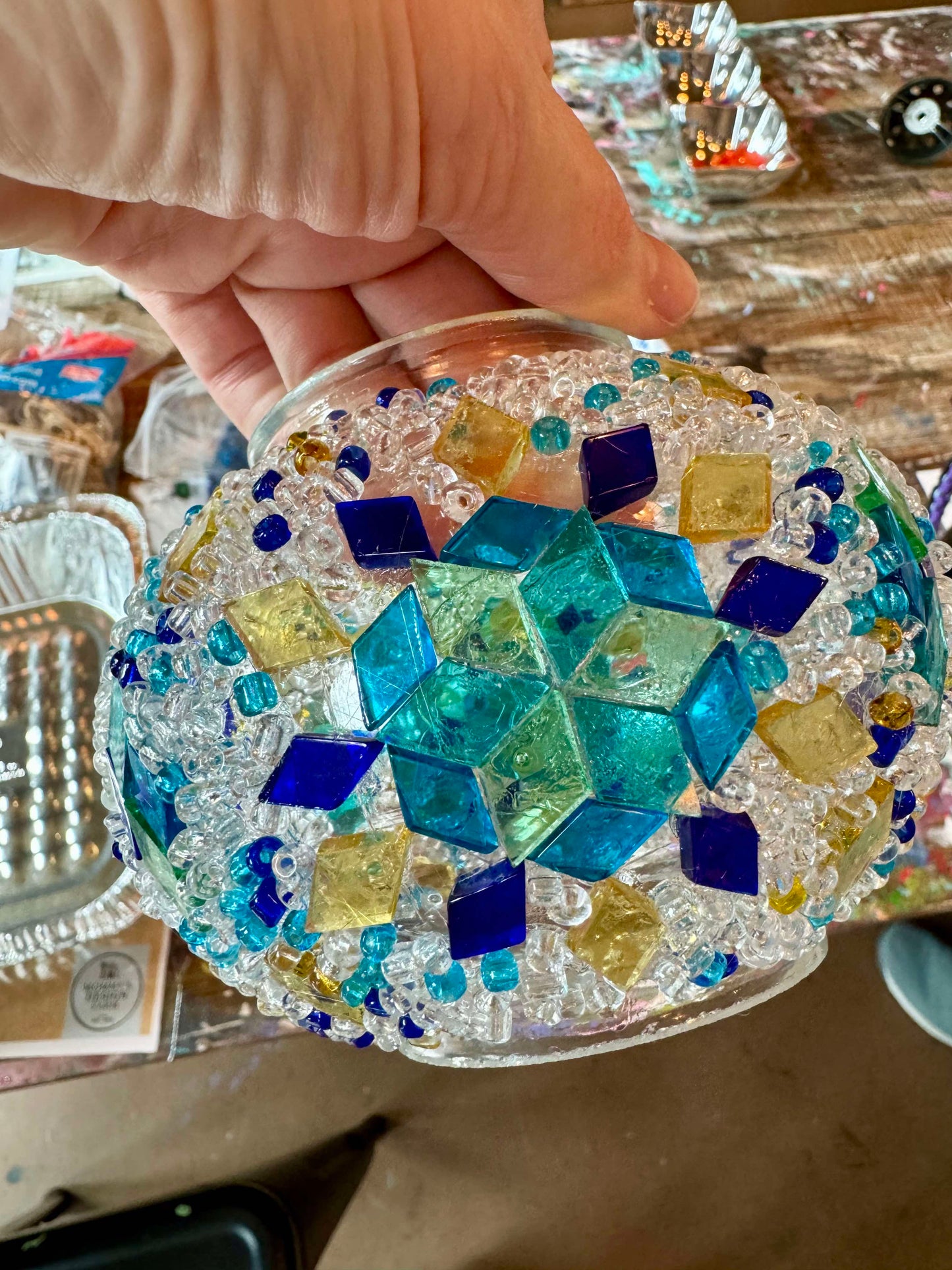 Mosaic glass lamp workshop