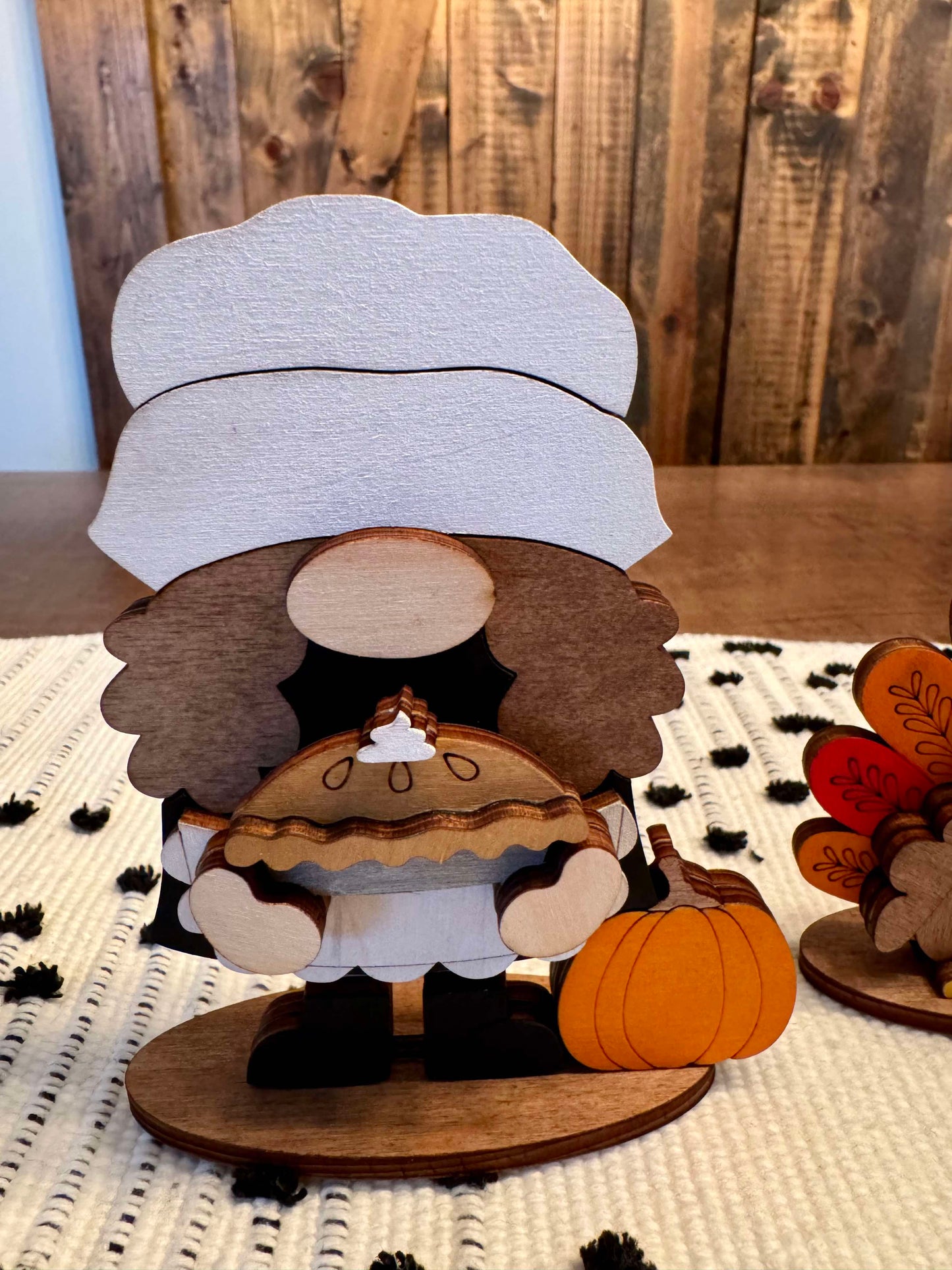 3D Standing Thanksgiving Pilgrim and Turkey