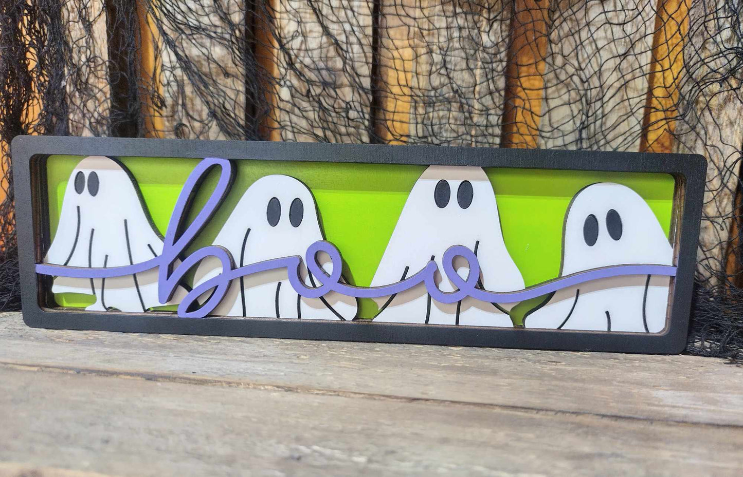 3D Framed Boo with Ghosts