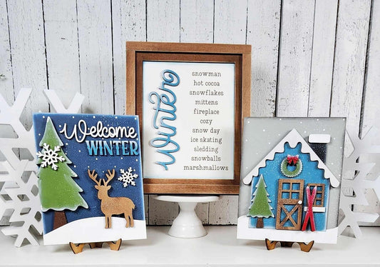 3D Winter Sign Trio