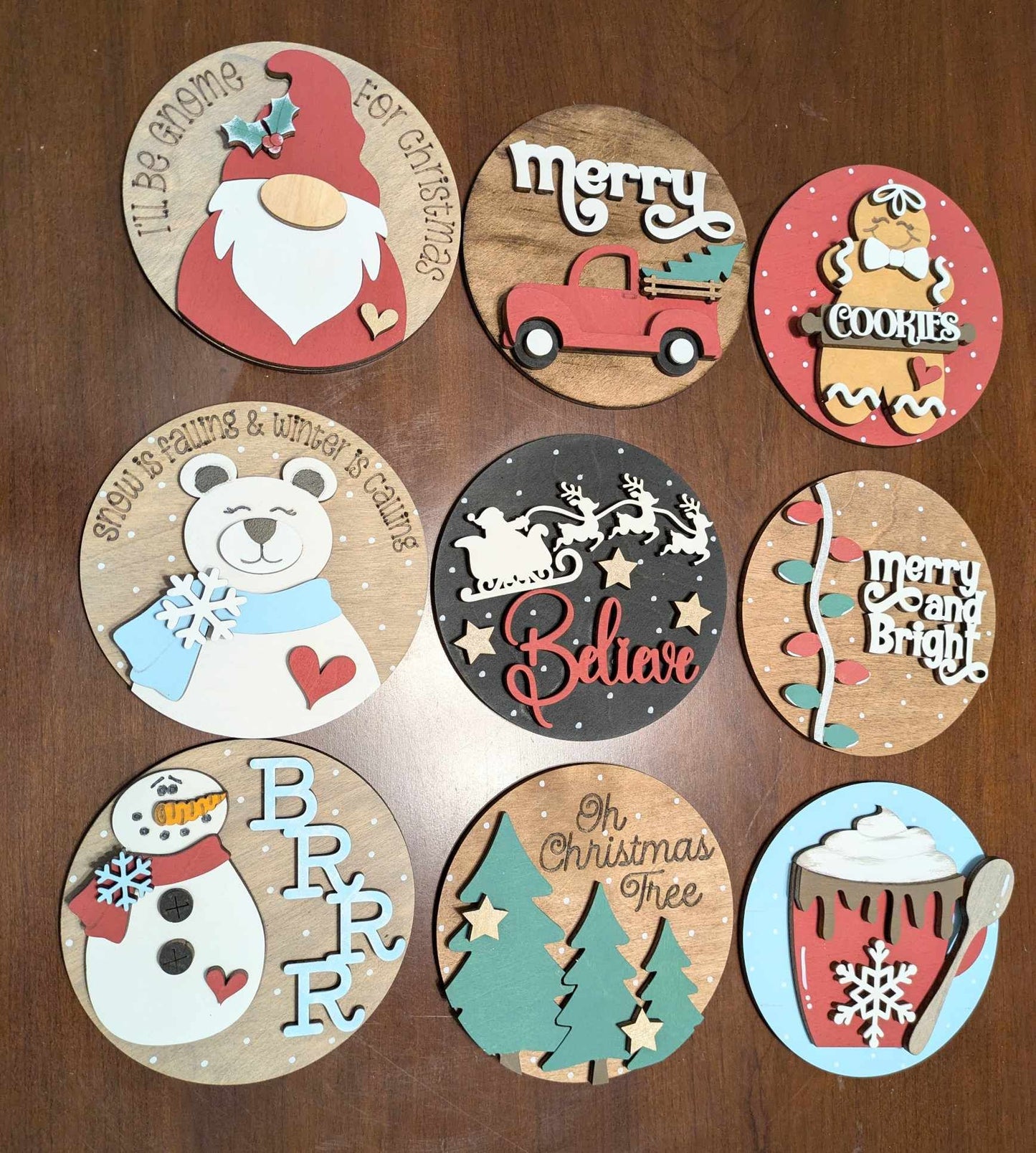 3D Interchangeable Round INSERTS - Winter and Christmas