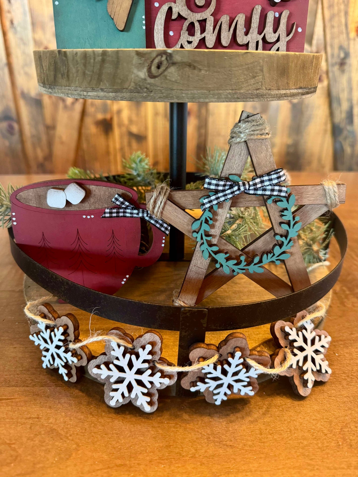 3D Tiered Tray Decor - Comfy and Cozy Christmas