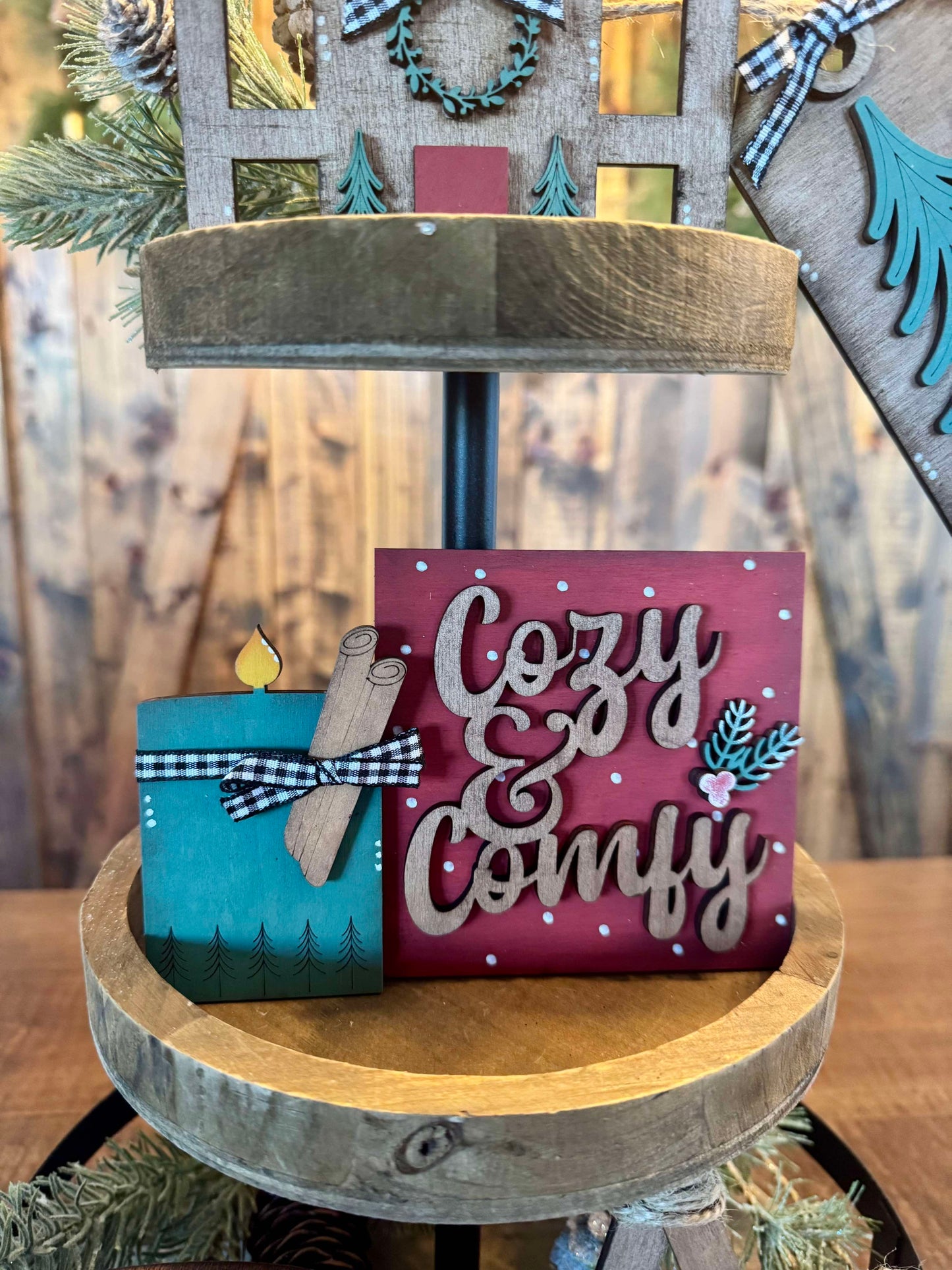3D Tiered Tray Decor - Comfy and Cozy Christmas