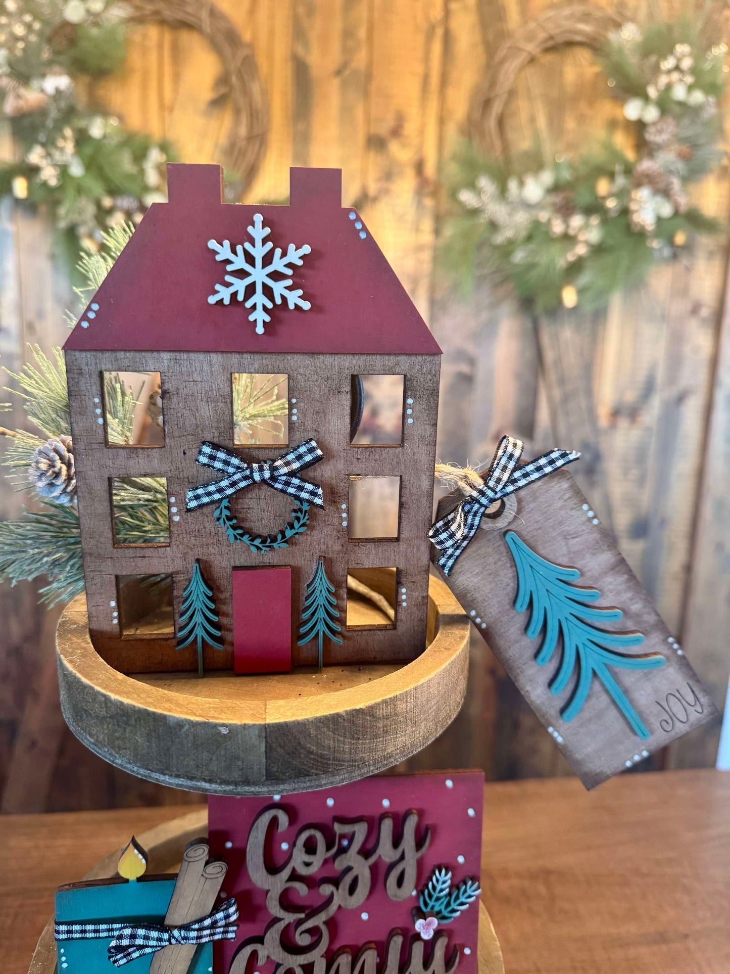 3D Tiered Tray Decor - Comfy and Cozy Christmas
