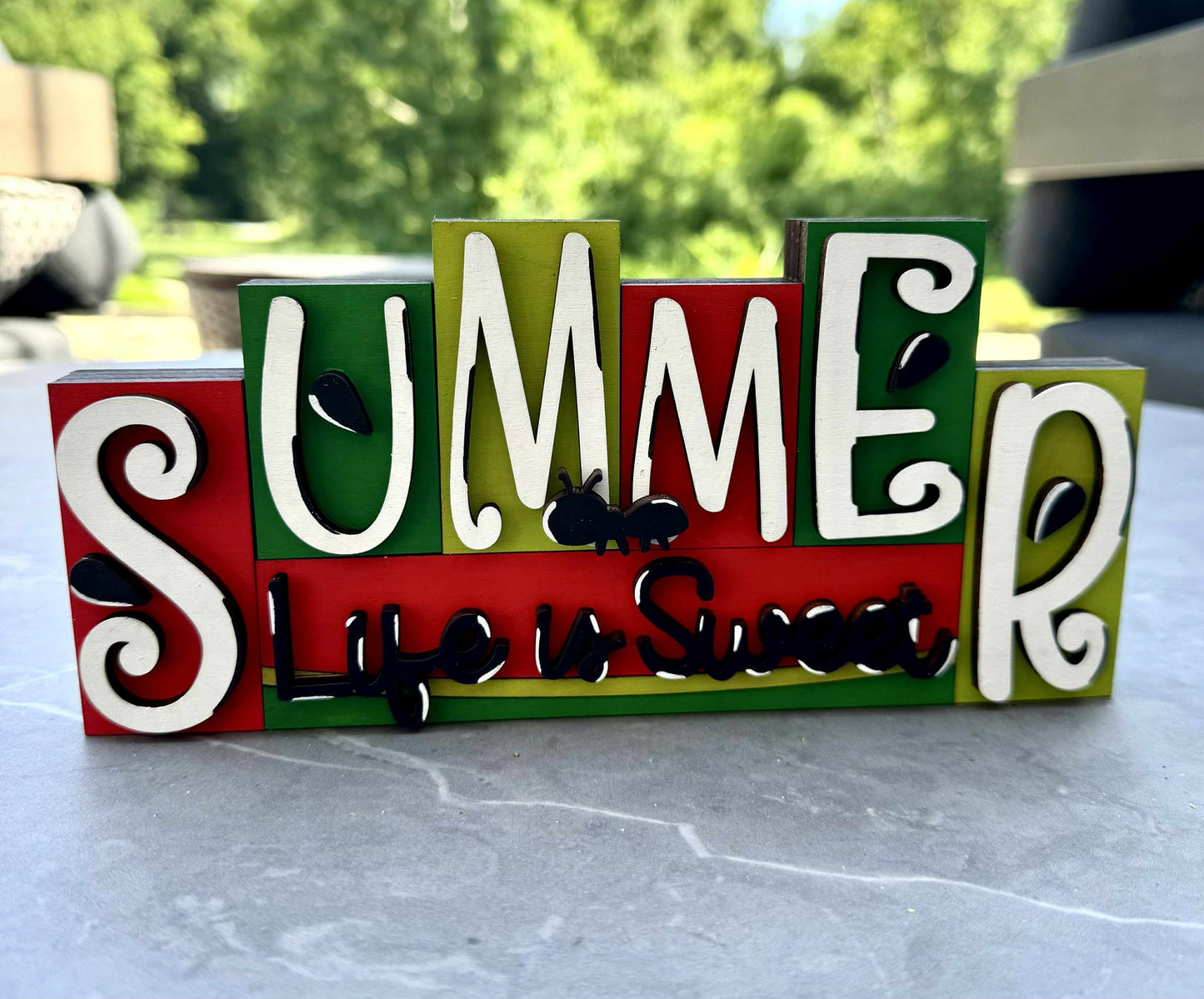 3D Standing Summer Life is Sweet Display