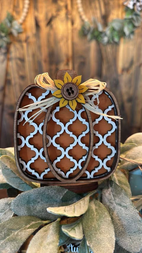 3D Tiered Tray Decor - Harvest Blessing Pumpkin