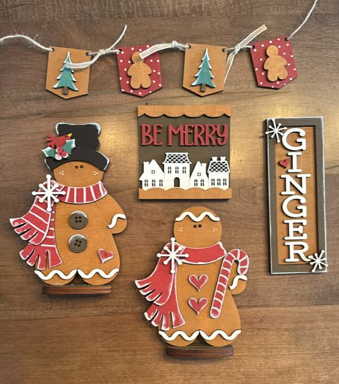 3D Tiered Tray Decor - Be Merry Gingerbread