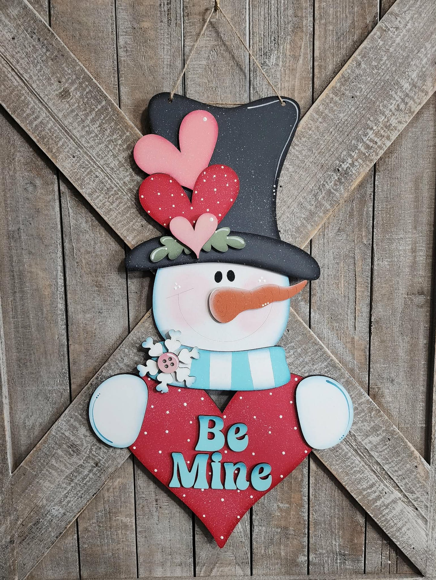 3D Door hanger - Be Mine Snowman
