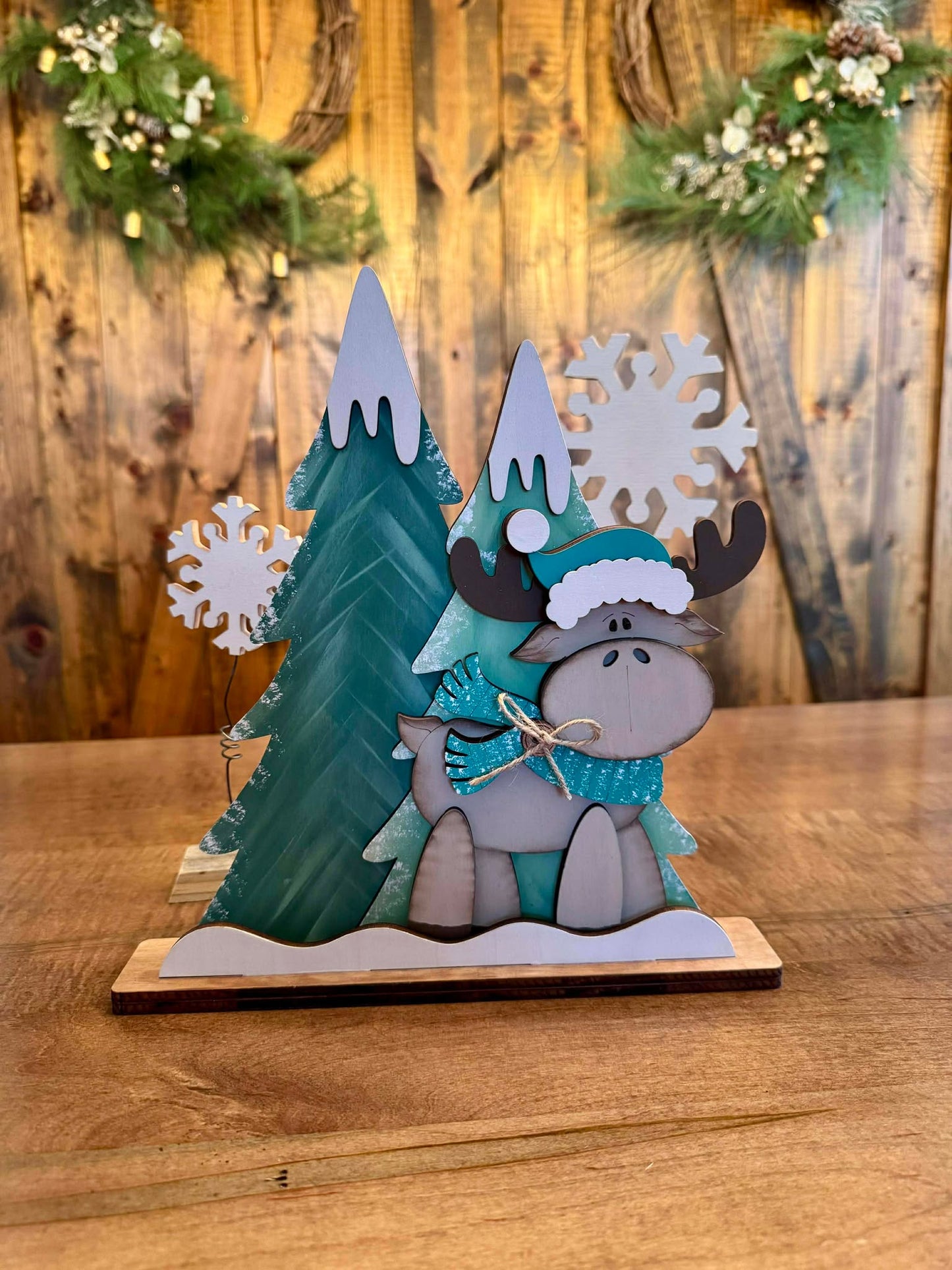 3D Standing Winter Moose Display