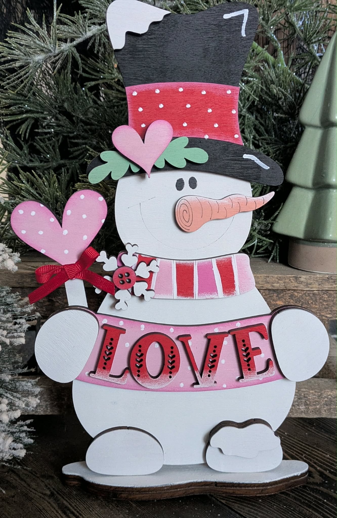 3D Standing Love Snowman