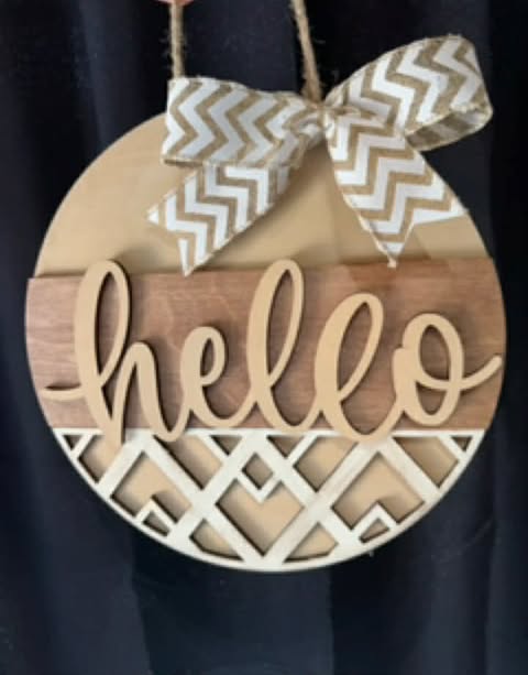3D Door hanger - Hello Geometric