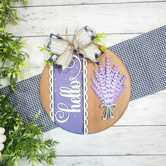3D Door hanger Hello with Lavender