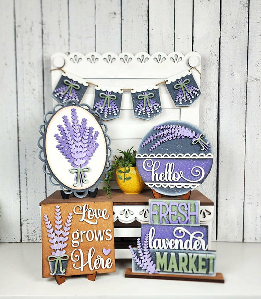 3D Tiered Tray Decor - Lavender