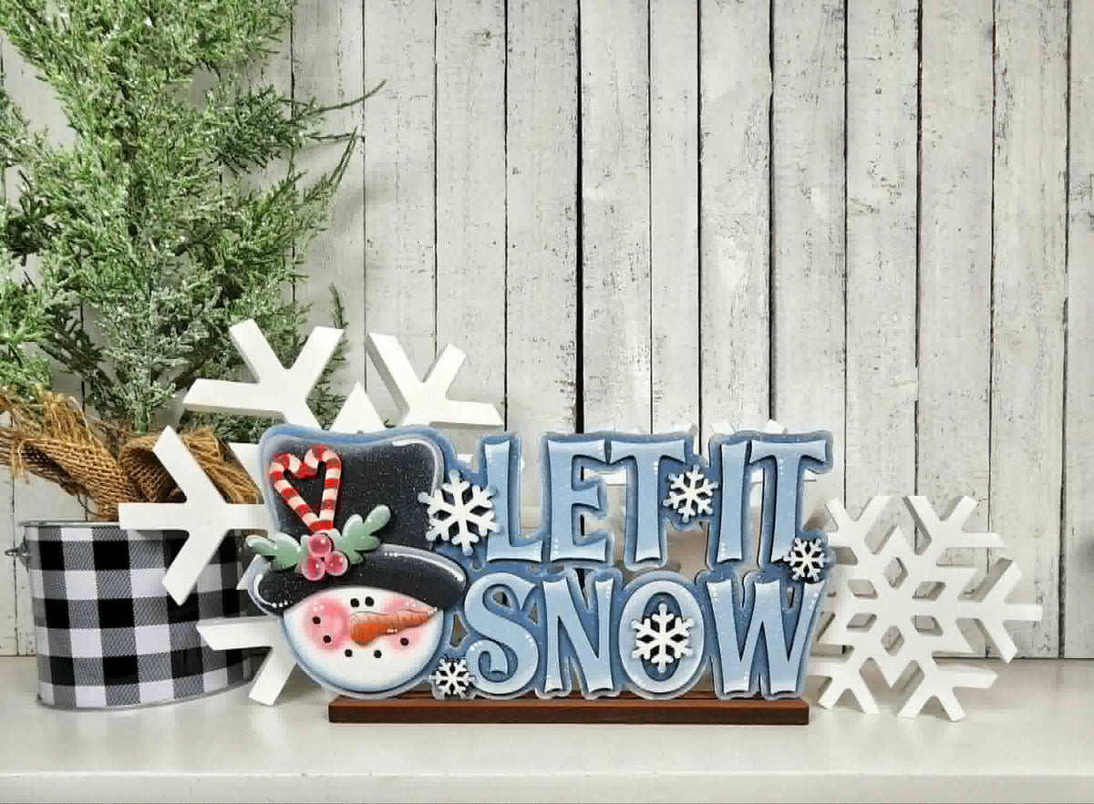 3D Standing Let it Snow with Snowman