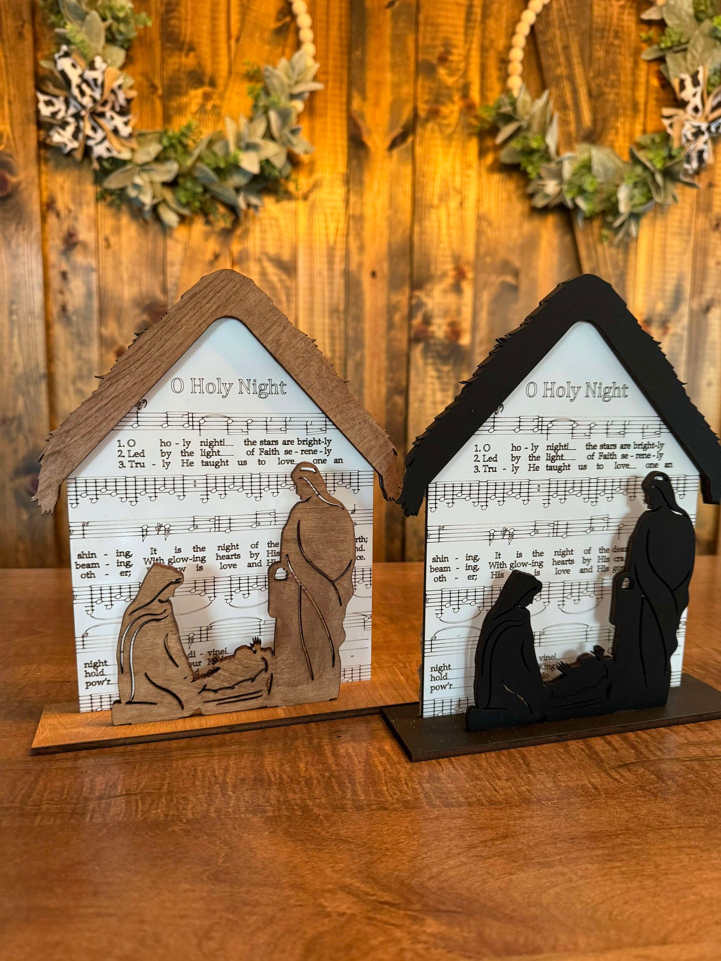 3D Standing O Holy Night Manger