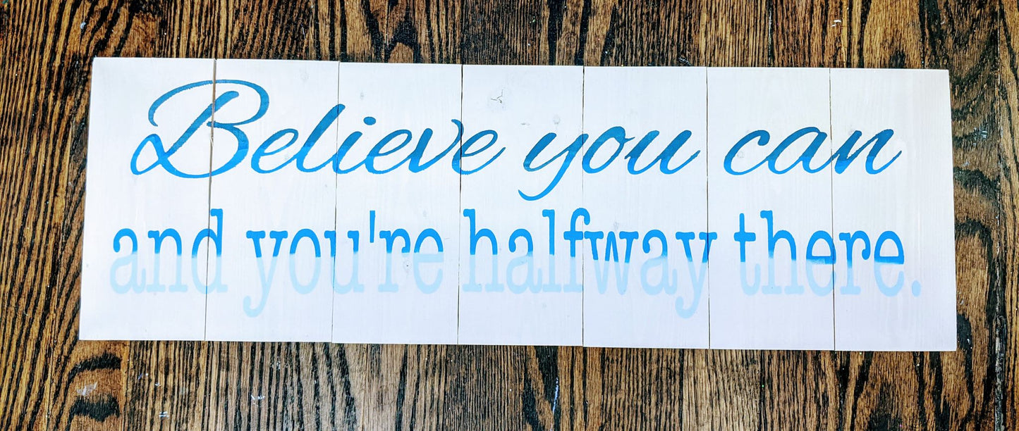 Believe you can and you're halfway there