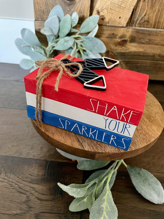 Tiered Tray Mini Book Stack - Patriotic