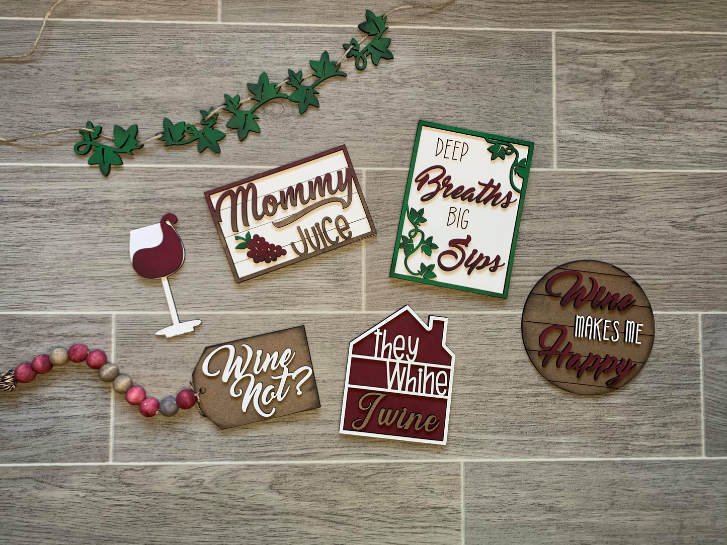 3D Tiered Tray Decor - Wine