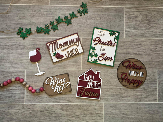 3D Tiered Tray Decor - Wine