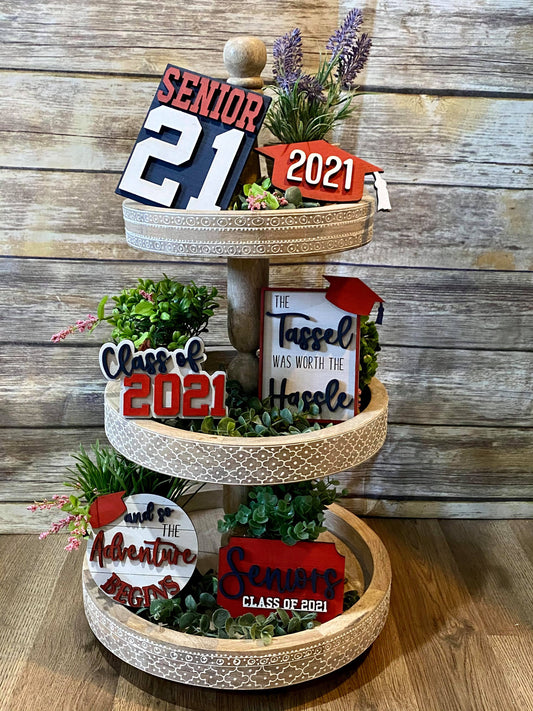 3D Tiered Tray Decor - Senior